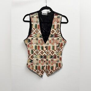 Vintage Contempo Aztec Western Vest Small